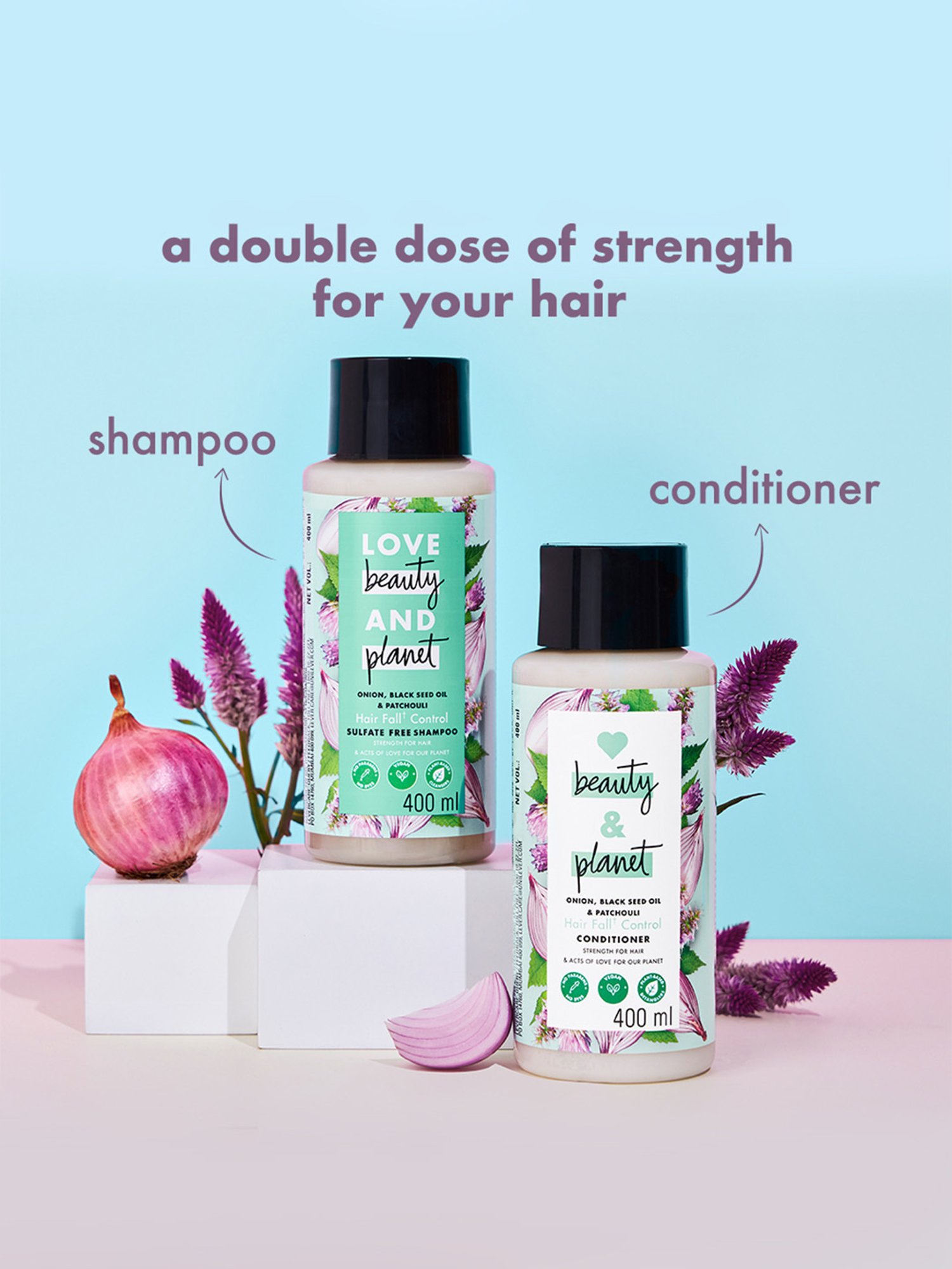 Love Beauty & Planet Onion, Black Seed Oil & Patchouli Hairfall Control Conditioner - 400 ml