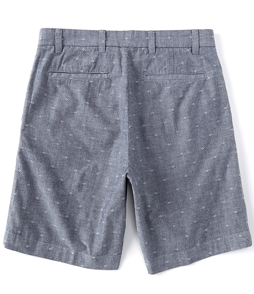 Roundtree & Yorke 9#double; Inseam Flat Front Clip Dobby Shorts