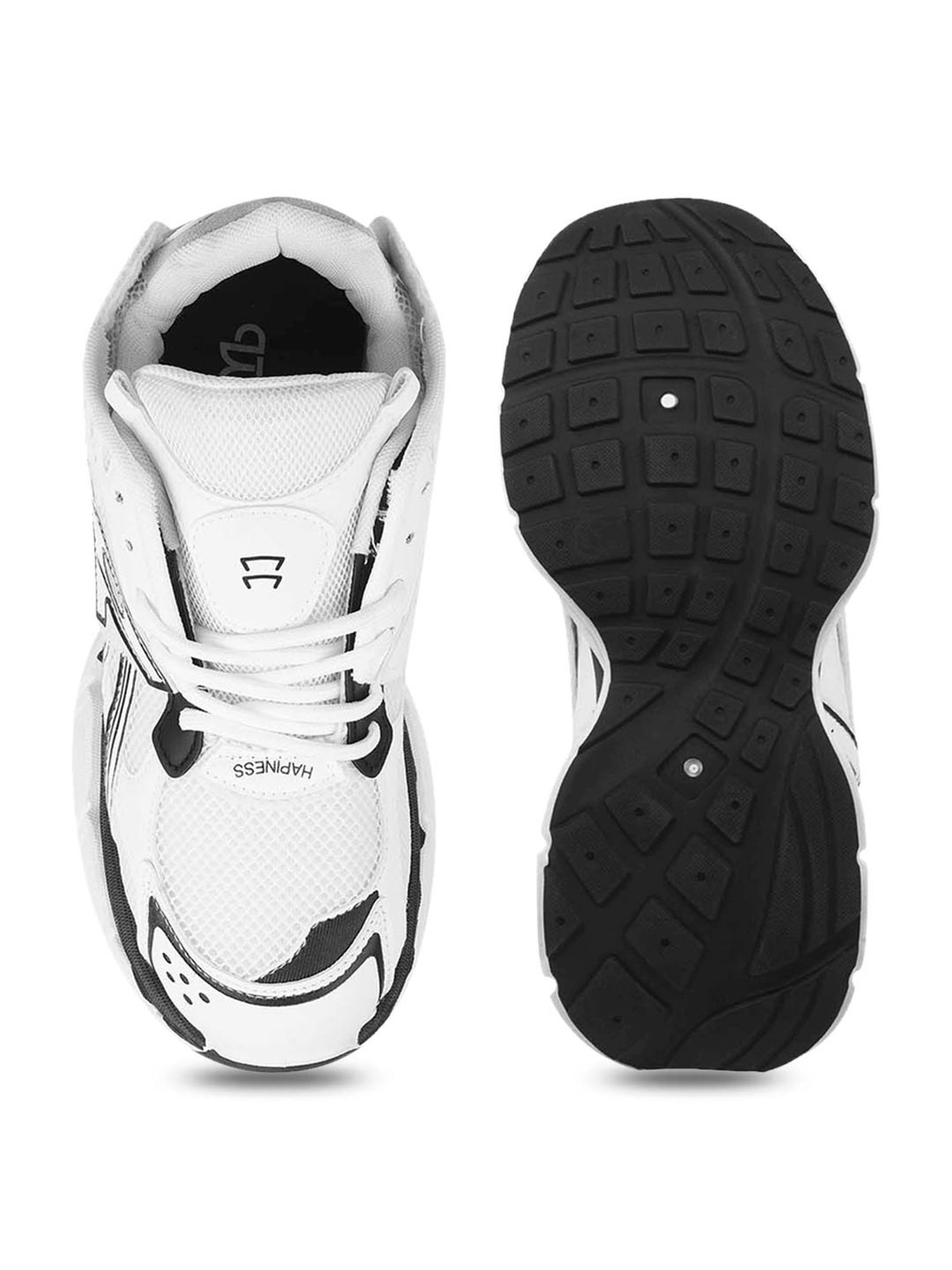 The White Pole Men's Black Casual Sneakers