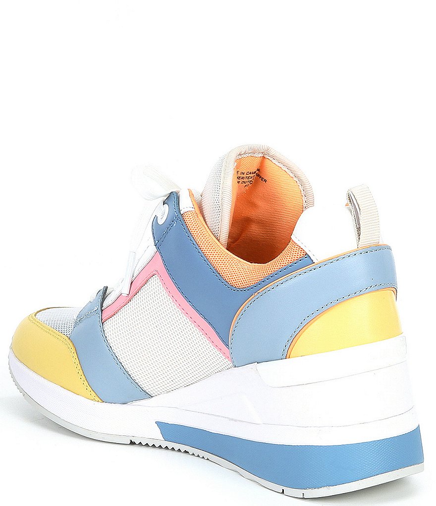 Donald Pliner Pelham Neoprene Mixed Leather Slip-On Wedge Sneakers