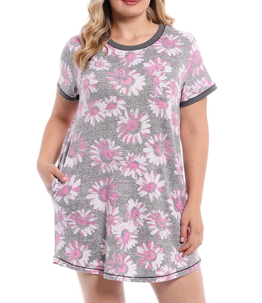 Rya Plus Darling Scoop Neck Charmeuse & Lace Solid Chemise