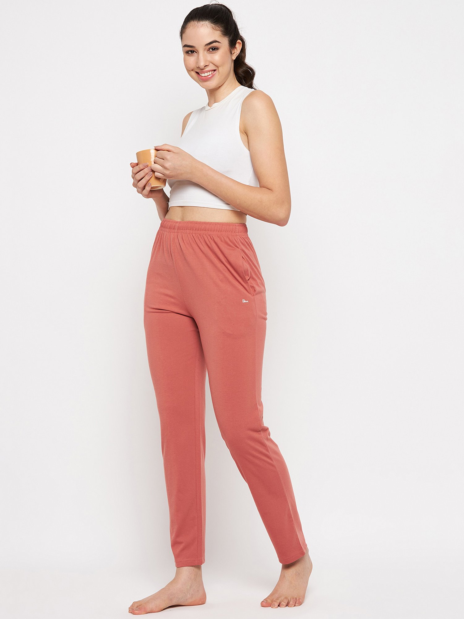 Okane Coral Mid Rise Lounge Pants