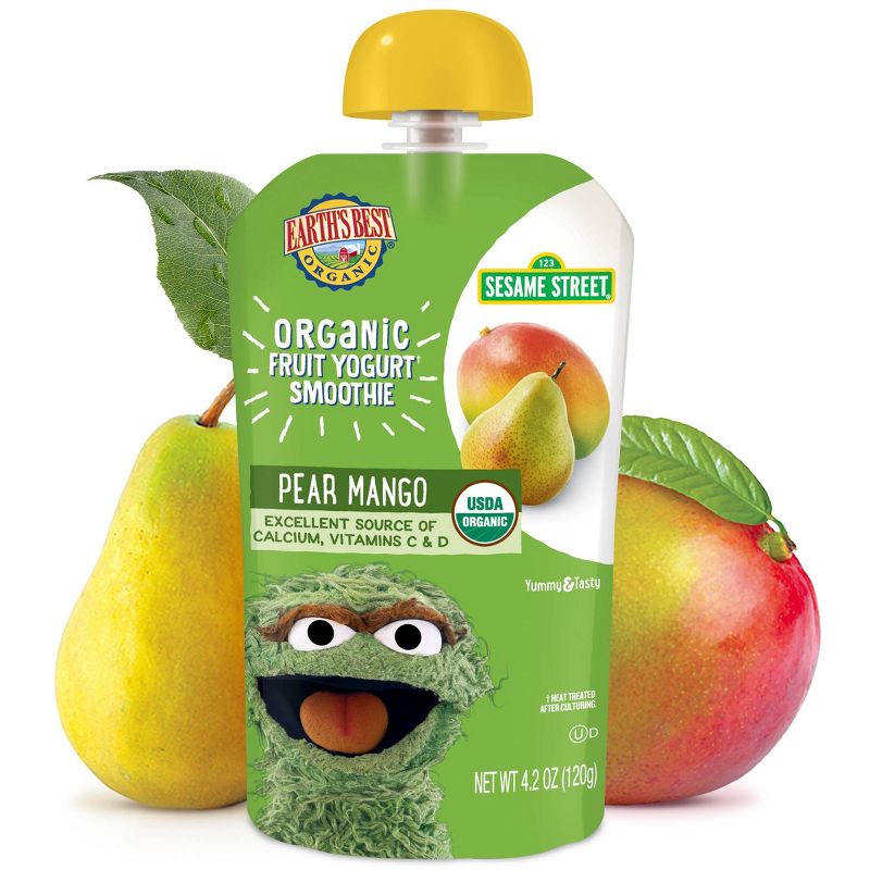 Earth's Best Organic Pear Mango Fruit Yogurt Smoothie - 4.2oz