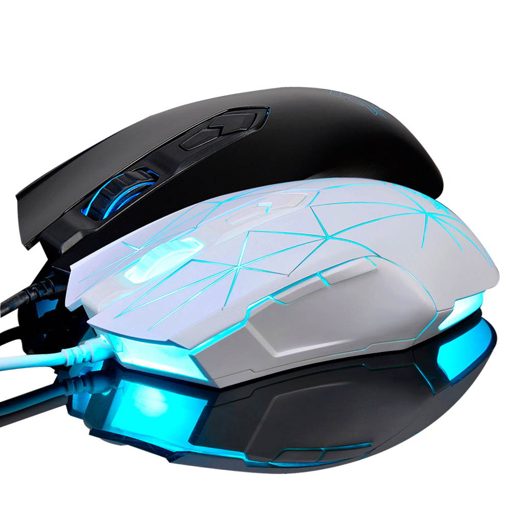 UrChoiceLtd&reg;USB Wired Mouse RGB Optical Ergonomics 7-Key 2400DPI Crack Athletics Gaming Mouse Laptop PC Computer Mouse