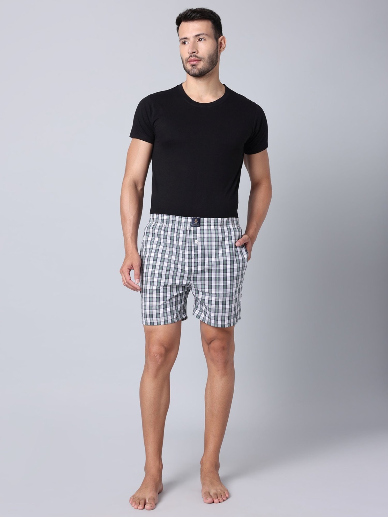 Urban Scottish Multicolored Regular Fit Checks Boxers - Pack Of 2