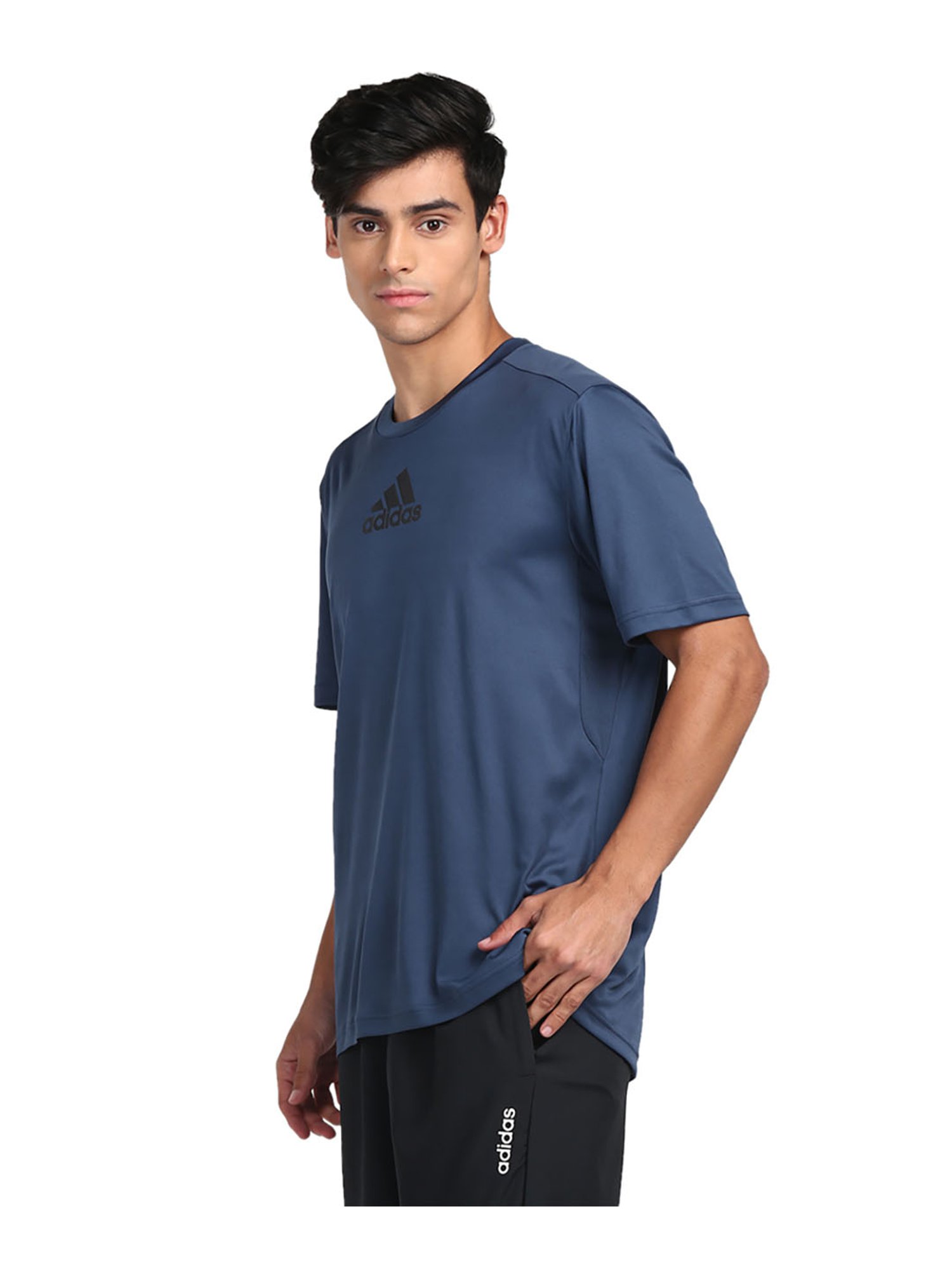 Adidas Navy & Black Logo Printed T-Shirt