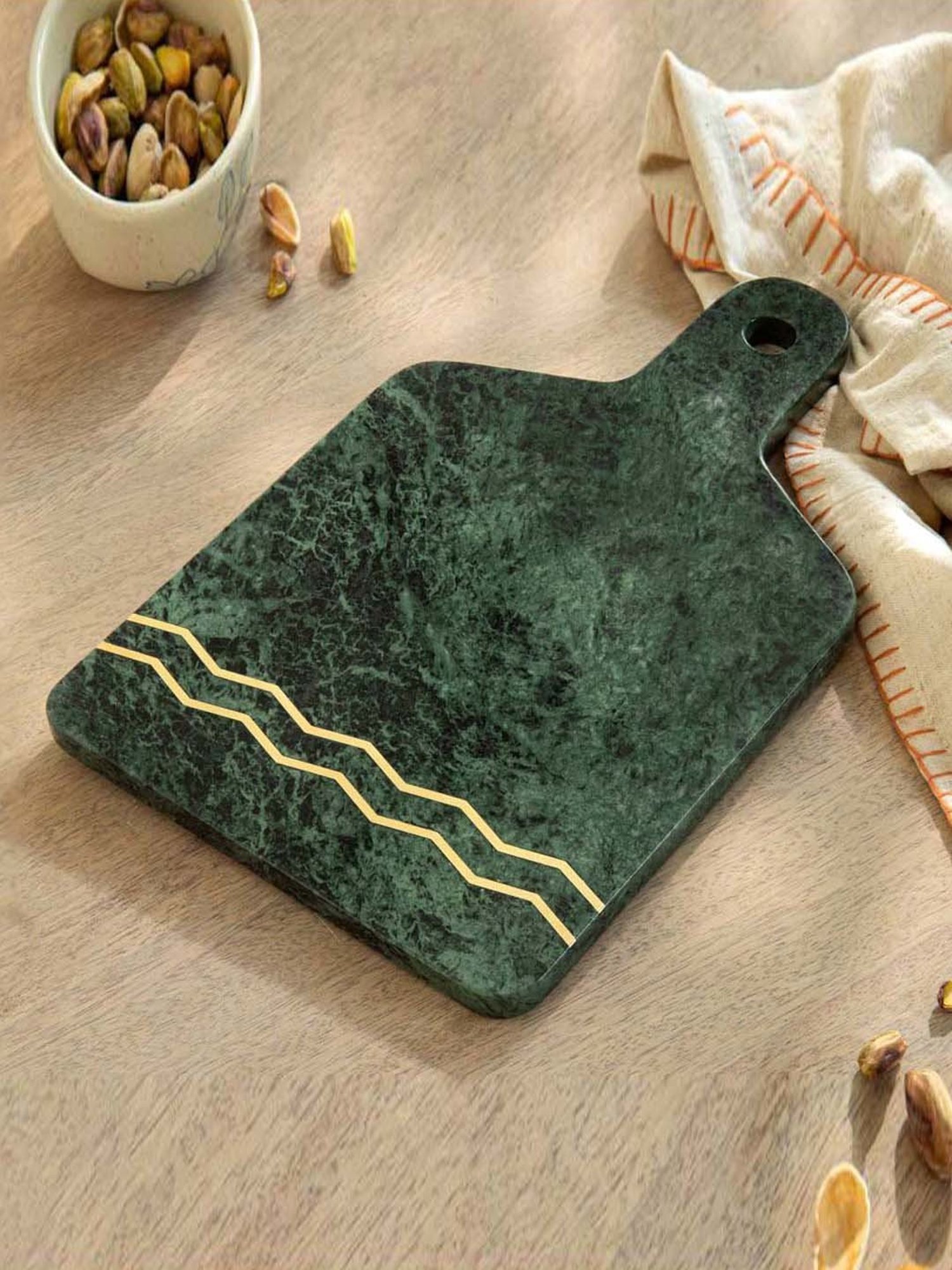 Ellementry Verde Green & Brown Marble Cheese Board
