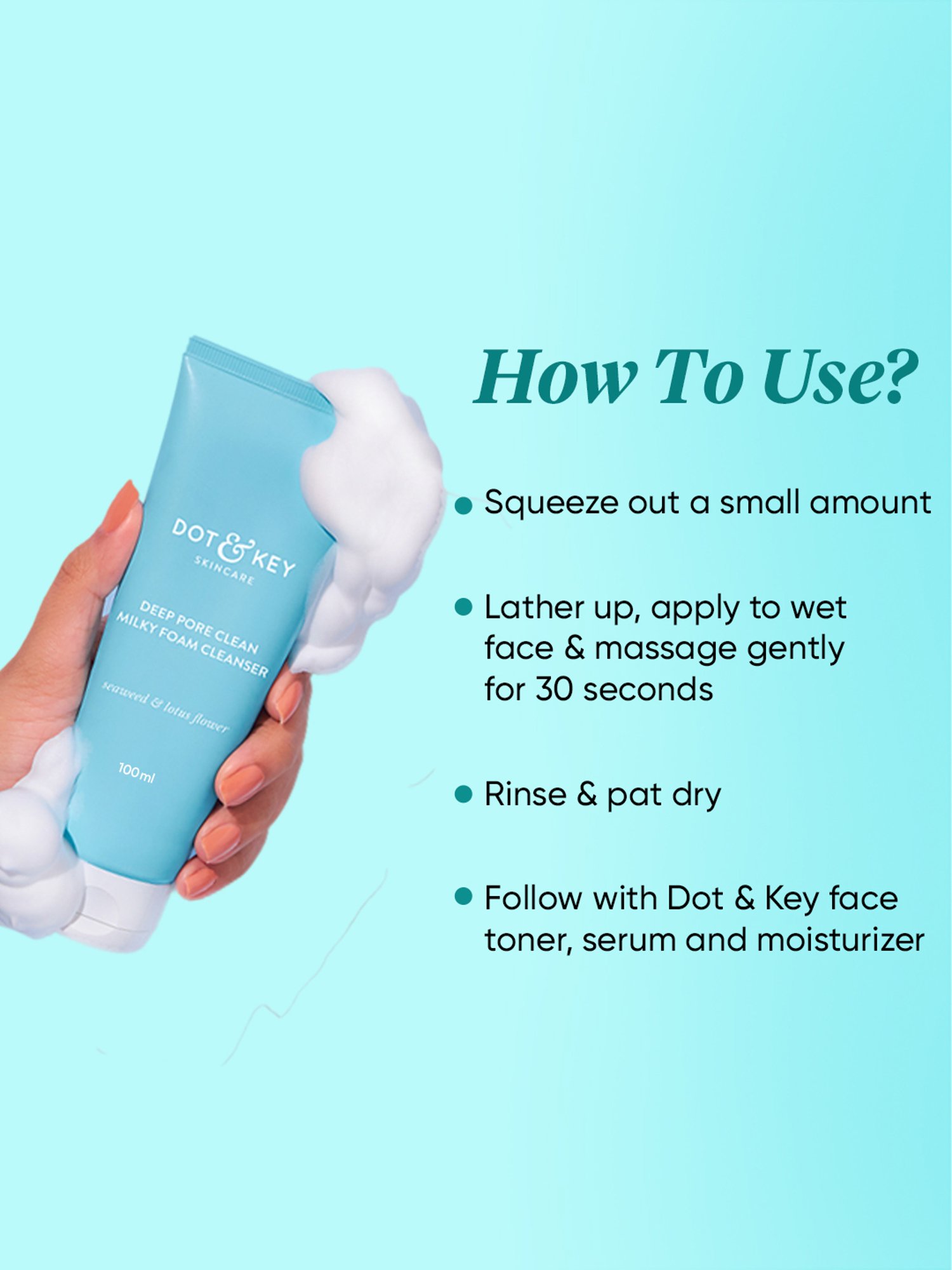 Dot & Key Deep Pore Clean Foaming Face Wash - 100 ml