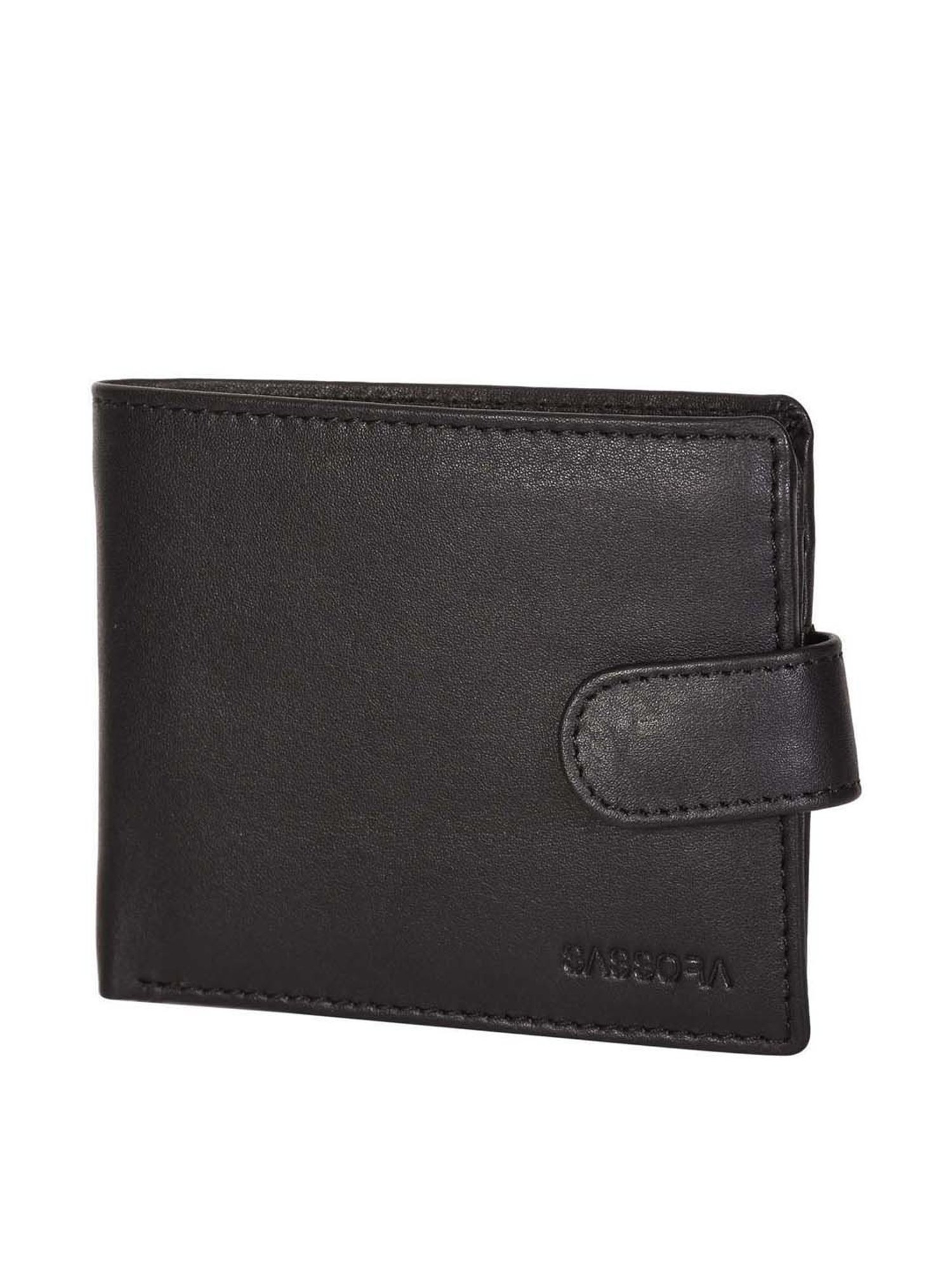 SASSORA Black Casual Leather Rfid Bi-Fold Wallet for Men