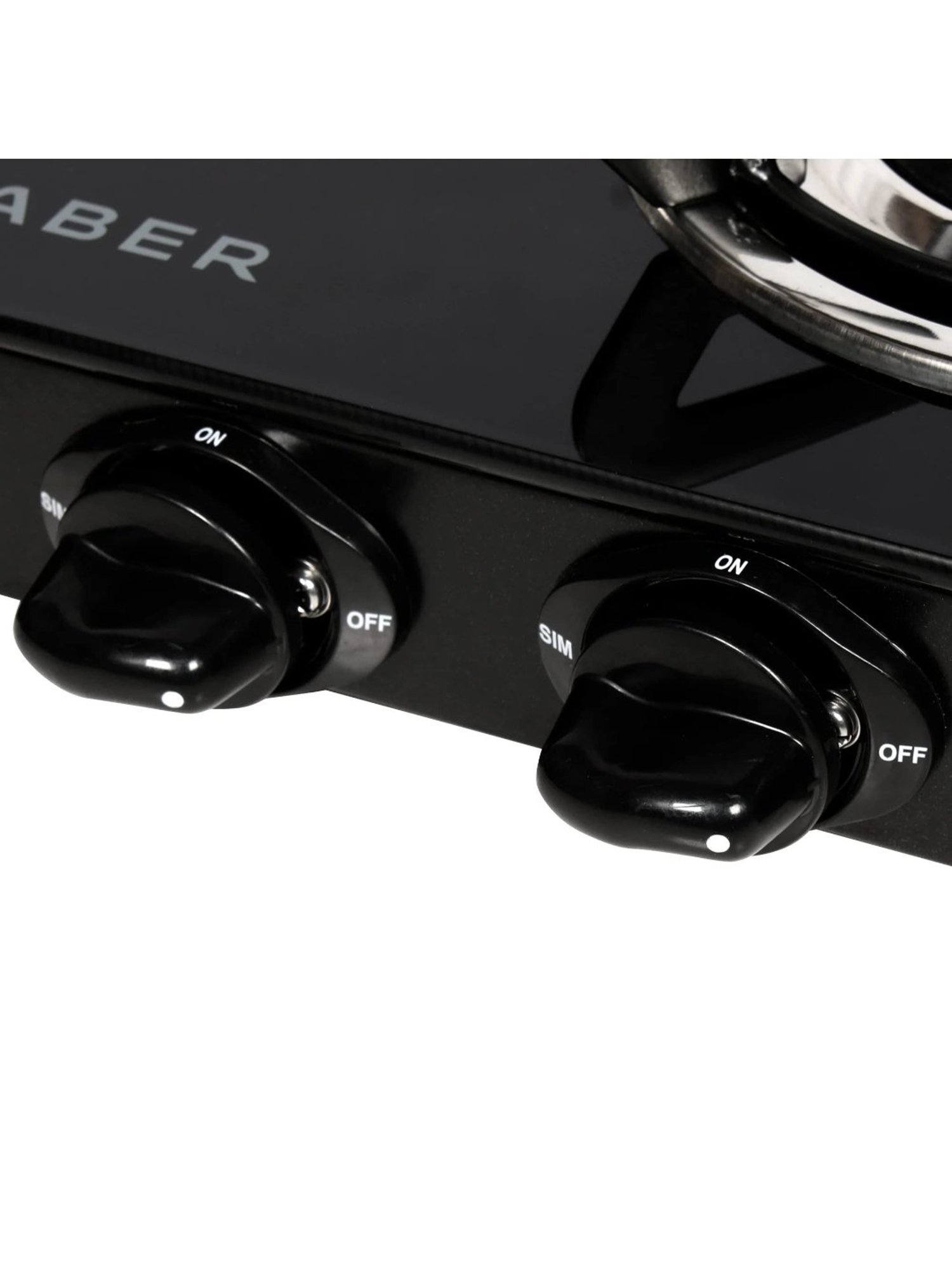 Faber Glass Top 4 Burner Gas Stove with Powder Coated Pan Support & Manual Ignition (Black)