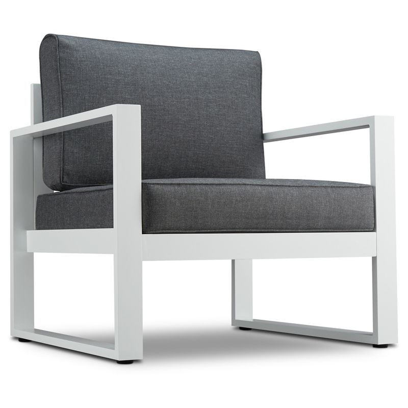 Baltic 2pc Metal Patio Chair Set - White - Real Flame