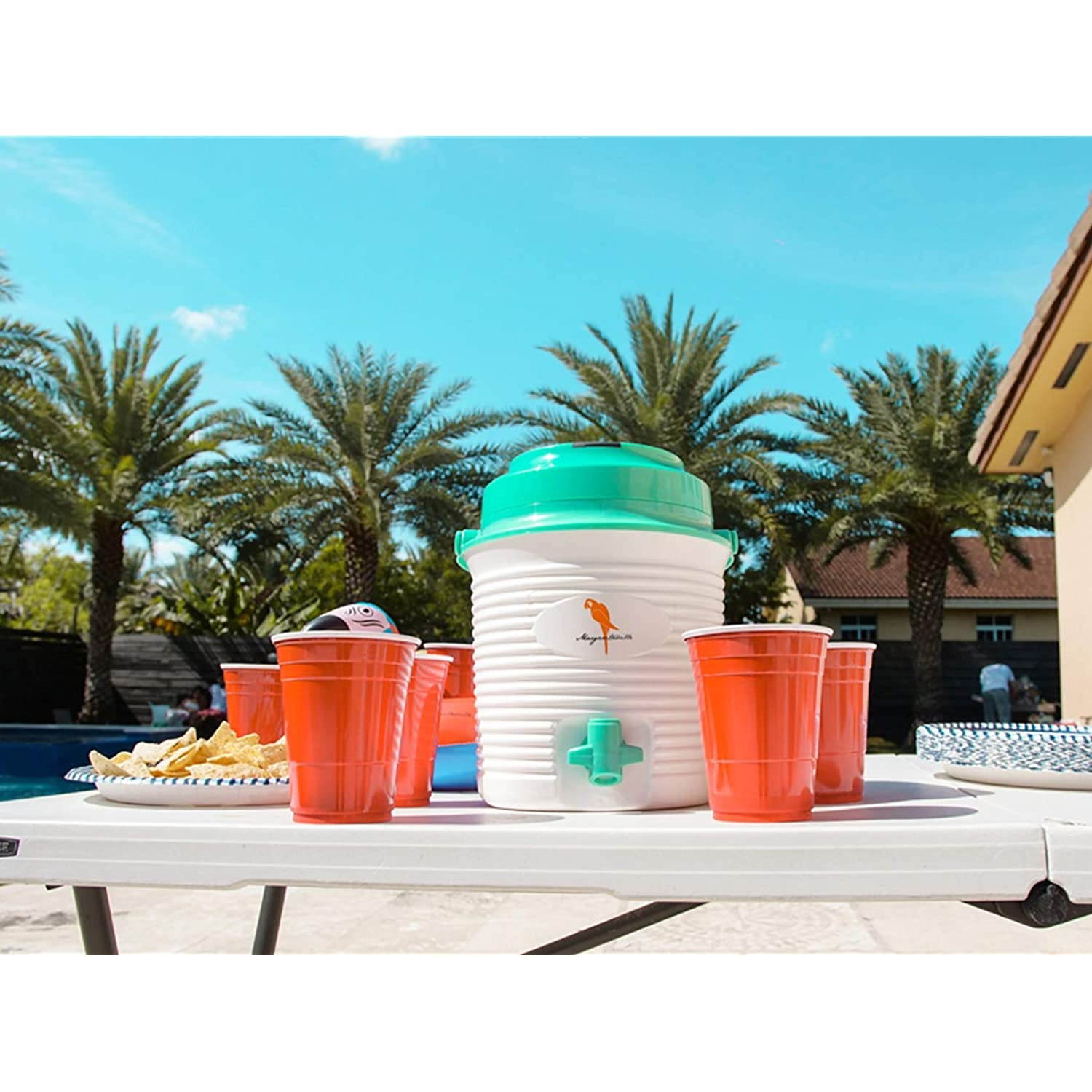 Margaritaville &ldquo;A Sip of Summer&rdquo; Bluetooth Wireless Speaker & Cooler Bluetooth Speakers, Fun Drink & Beer Cooler, Water Resistant Outdoor Speaker, Unique Margaritaville Design