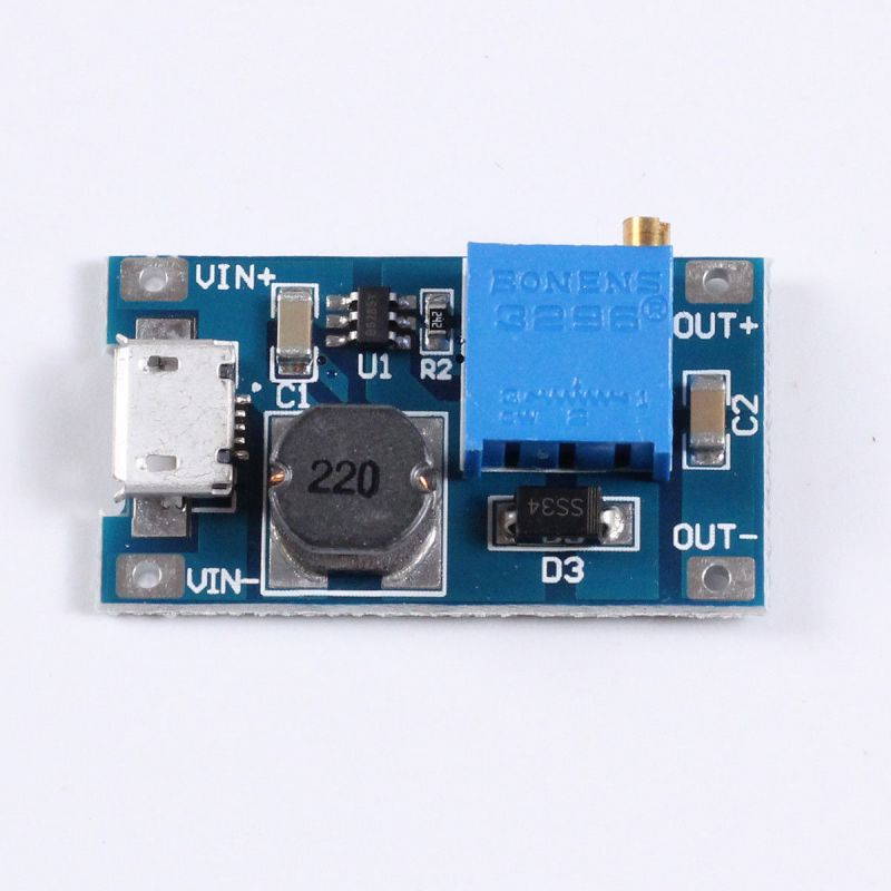 5Pcs DC-DC USB 2~24V to 5~28V 2A Boost Step Up Adjustable Regulator Power Module
