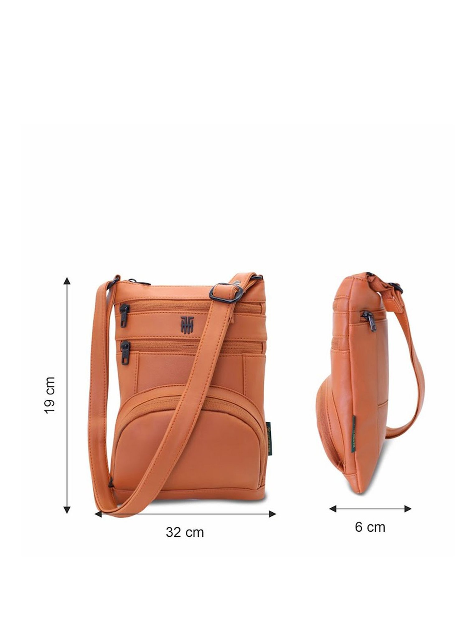 THE HOLISTIK Artistry Tan Solid Medium Cross Body Bag