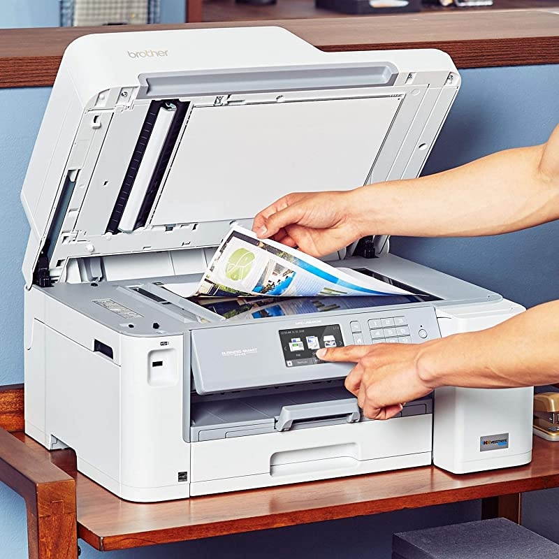 Inkjet Printer MFCJ5845DW XL INKvestment Color Inkjet AllinOne Printer with Wireless Duplex Printing and Up to 2Years of Ink Inbox