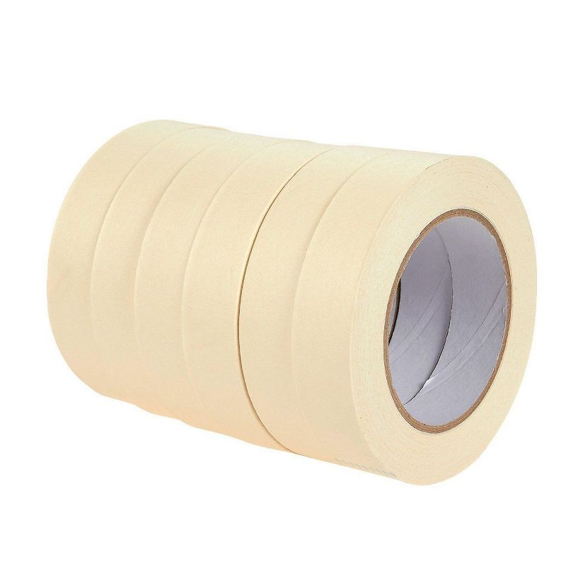 Juvale 6 Pack Beige White Masking Tape for Painting, 1" x 55 Yards