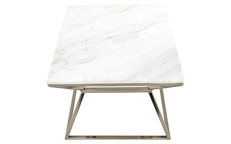 Audrey Marble Side Table Silver - Adore Decor