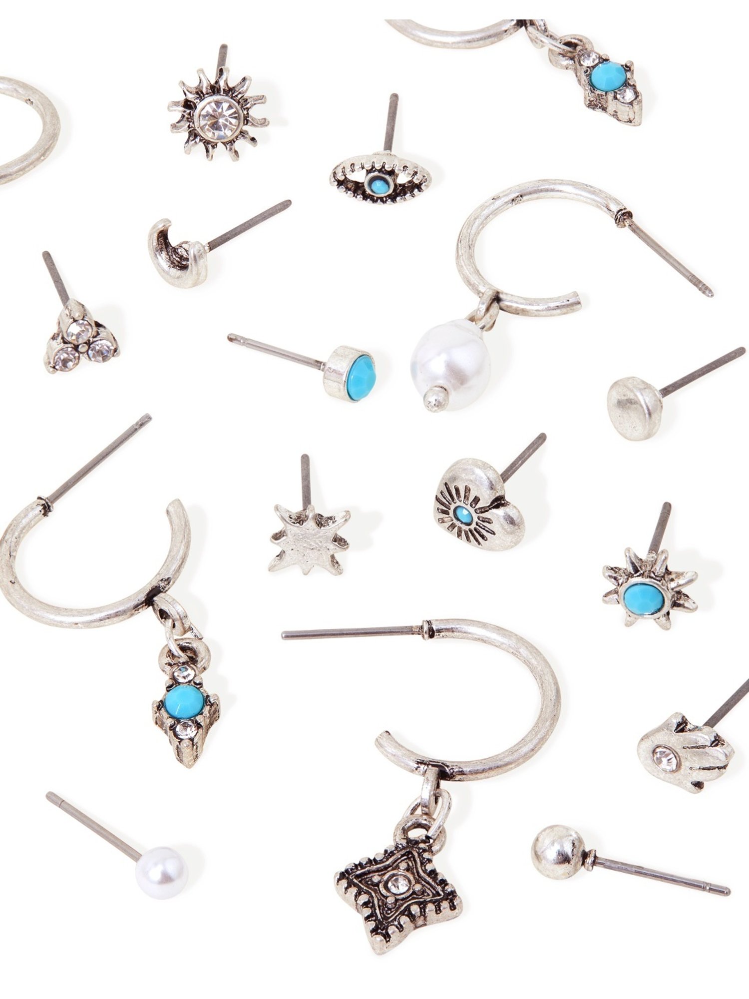 Accessorize London Oxidised Look Earrings - Set of 15