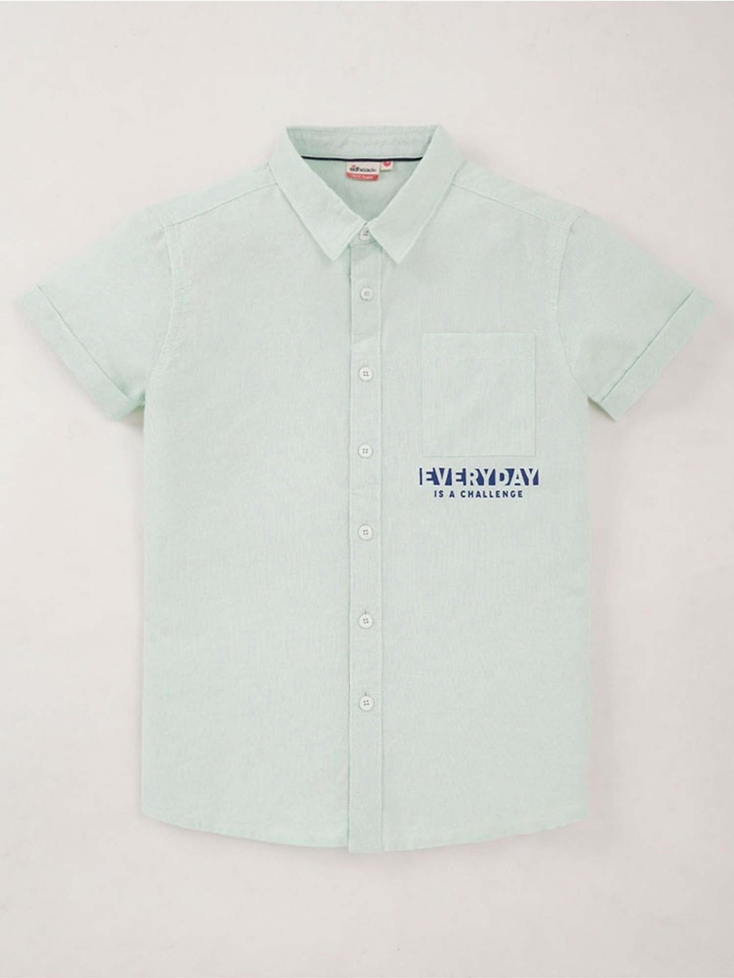 Edheads Kids Green Cotton Printed Shirt