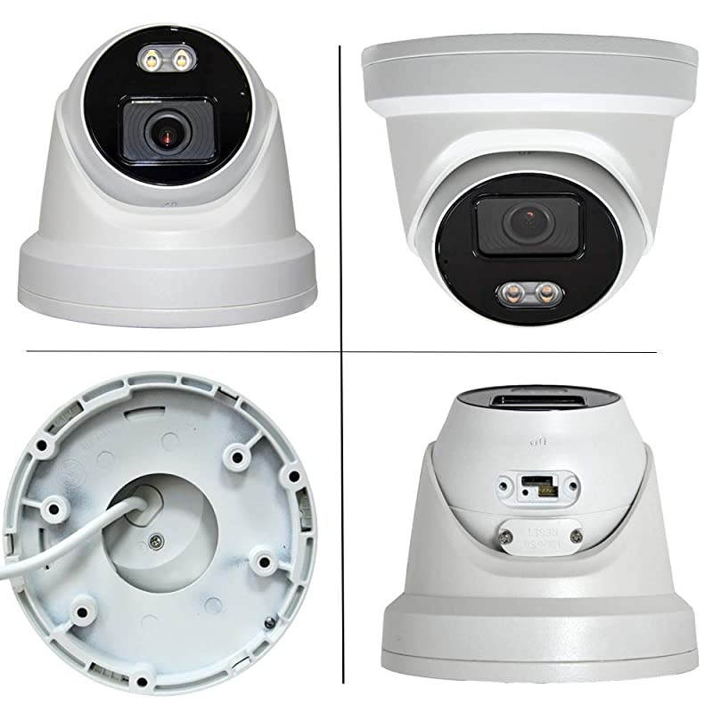 Full Time Color Night Vision Video PoE Outdoor Turret Network Camera with 2.8mm Fixed Lens, Micro SD Card Slot, Built-in mic, H.265+, IP66 Waterproof, HS-VUT04G1-IA