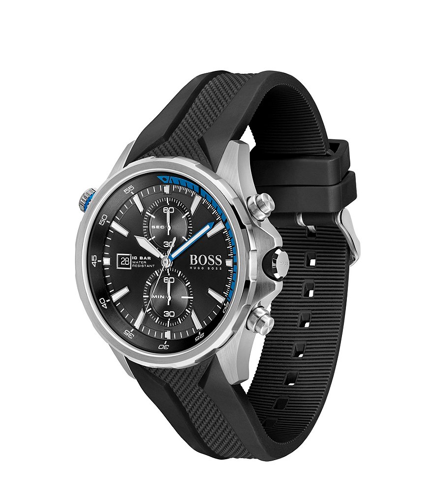 Hugo Boss Globetrotter Black Silicone Watch