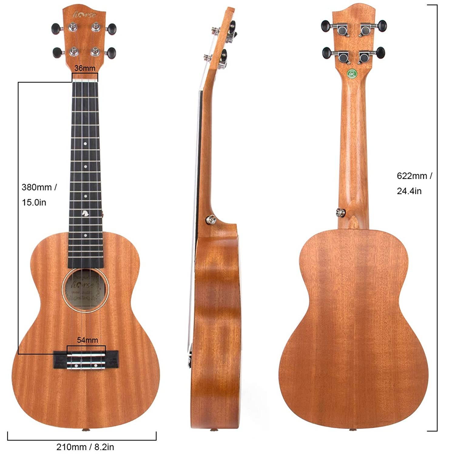 Concert Ukulele 23 Inch Ukelele Mahogany ukulele for Beginer with Gig Bag Strap String Capo Picks (23 inch)