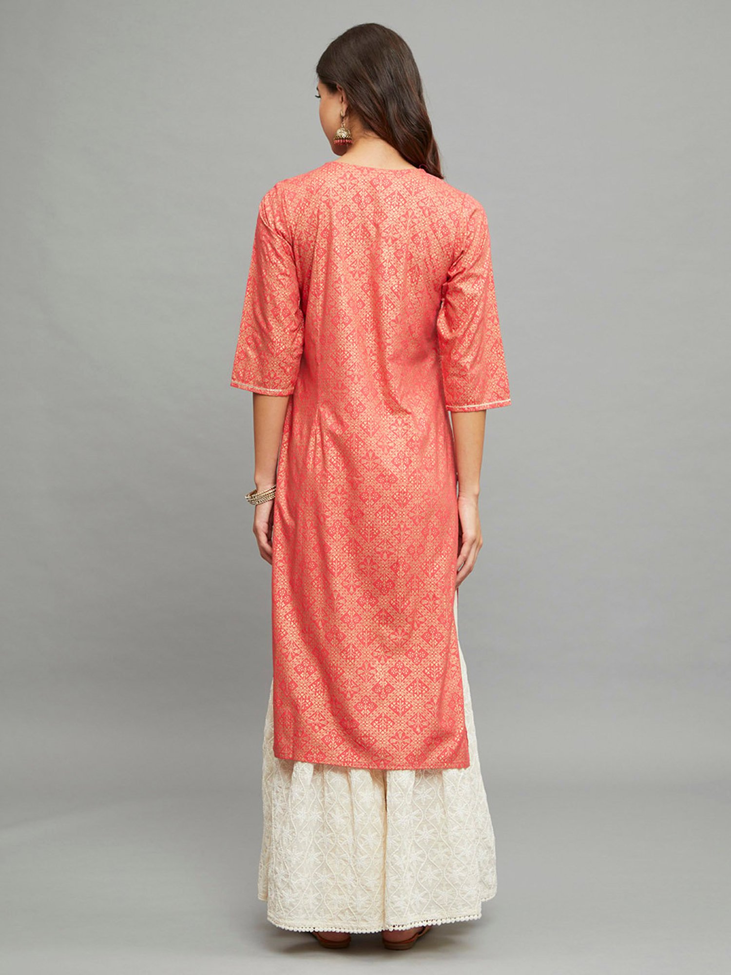 paislei Coral Printed A Line Kurta