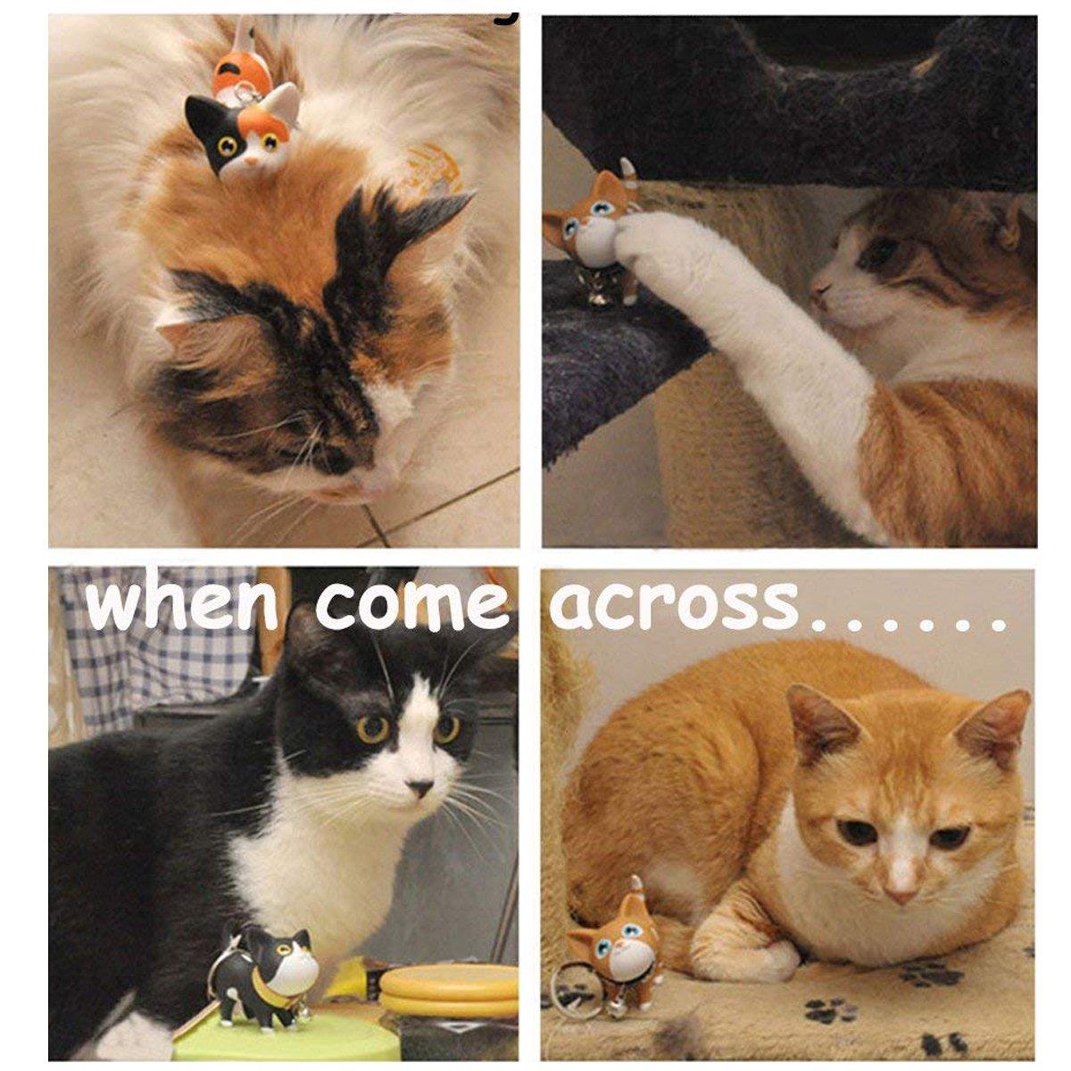 Cat Keychain, Cute Kitty Collar Bell Keyring For Handbag Child Lover Gift