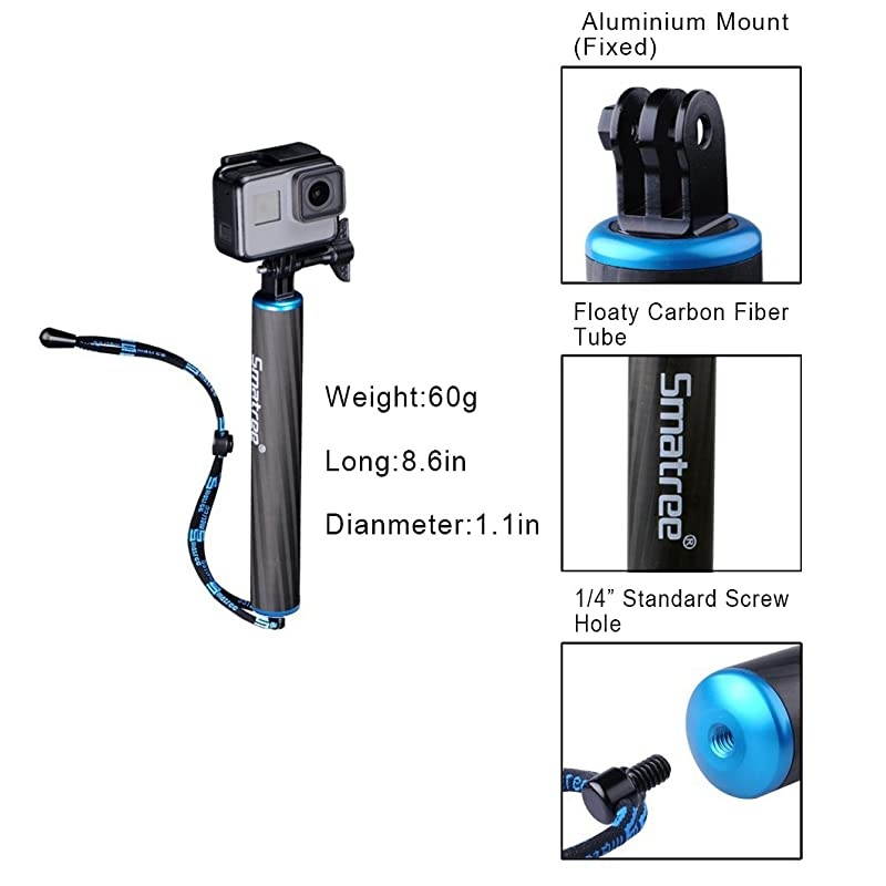 F1 Waterproof Floating Carbon Fiber Hand Grip Compatible for Gopro Max GoPro Hero 987654321SessionGoPro Hero 2018