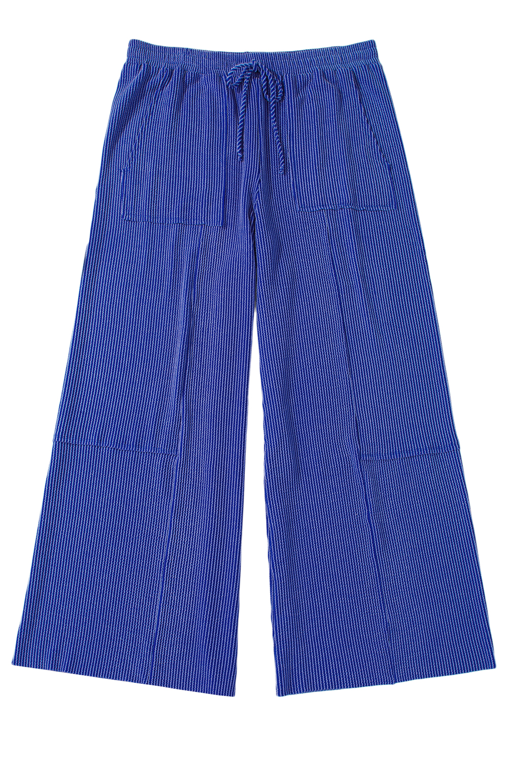 Dark Blue Plus Size Stitching Washed Flare Jeans