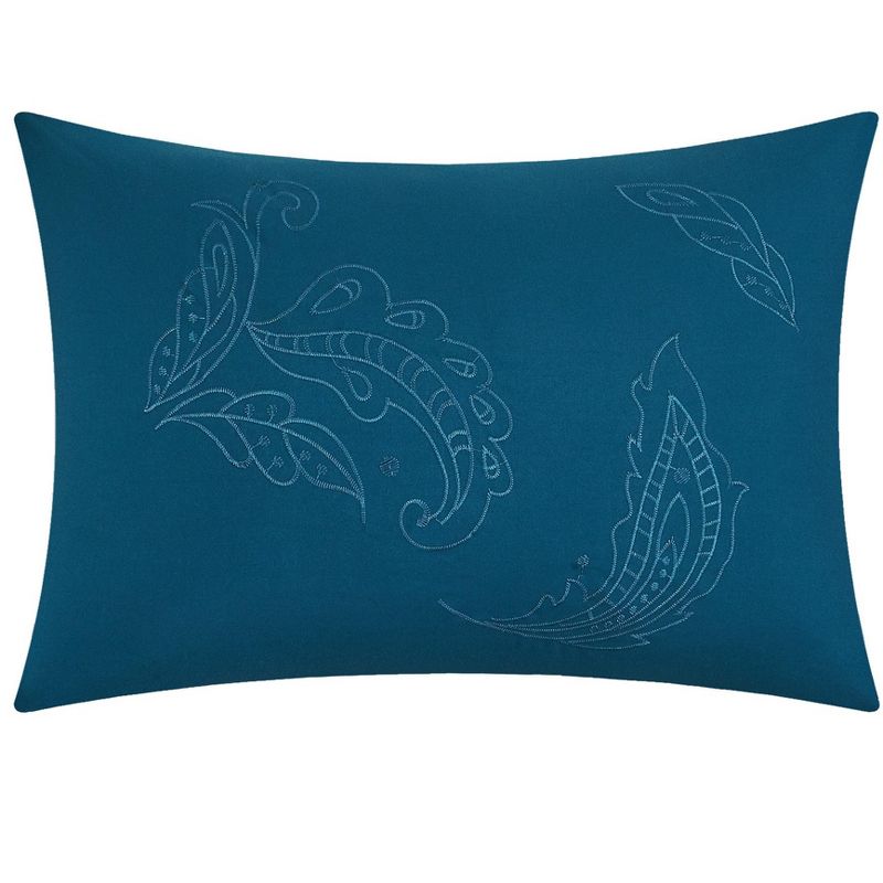 Chic Home Regent's Park 4 Piece Duvet Cover Set Two-Tone Vintage Paisley Pattern Print Zipper Closure Bedding - Decorative Pillow Shams Included, Blue Queen