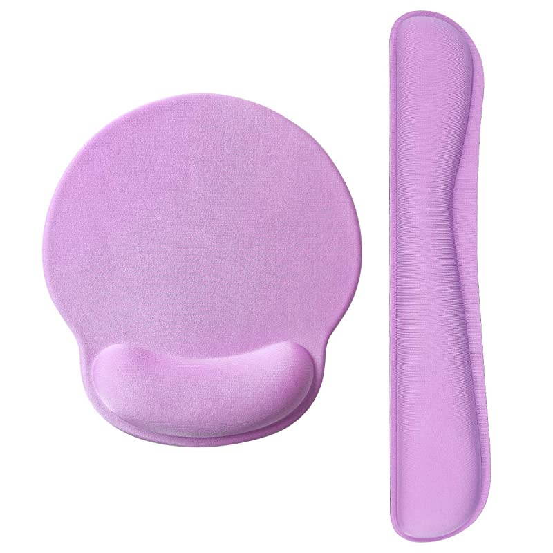 Memory Foam Ergonomic Keyboard Mouse Pad Wrist Support Set - Non Slip Mousepad Wrist Rest for Computer/Gaming/Office - Comfortable for Easy Typing & Pain Relief(Fujiyama & Moon & White Crane)