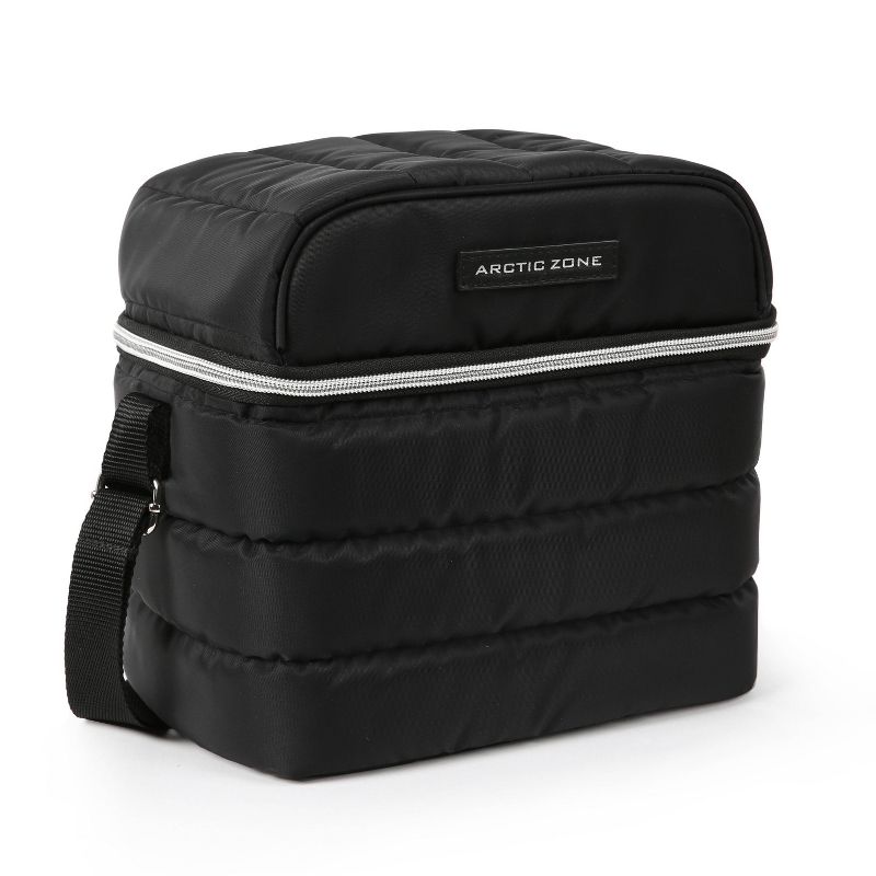 Arctic Zone Crossbody Quilted Lunch Bag - Black