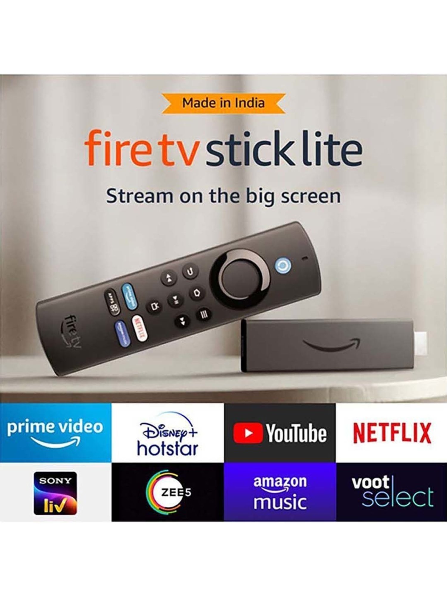 Amazon Fire TV Stick Lite with all-new Alexa Voice Remote (App controls), HD Streaming Device, Black