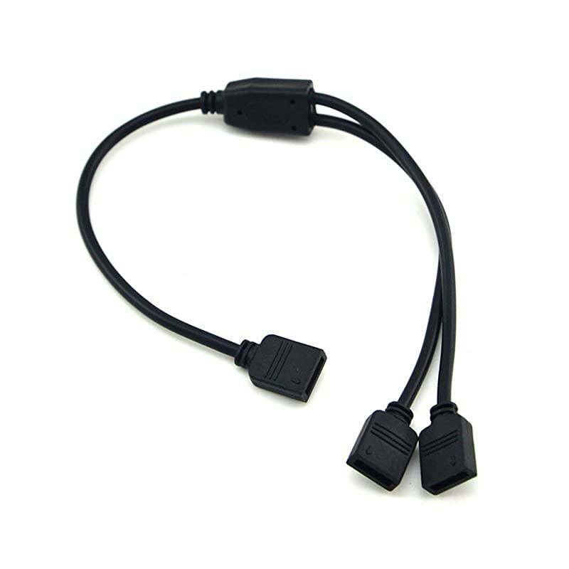 Way LED RGB Splitter Cable 4PCS Black 5050 4 Pin RGB LED Strip Light Connector Splitter Y Wire with 1PCS 4 Pin Male Connector for RGB 5050 358 LED Light Strips