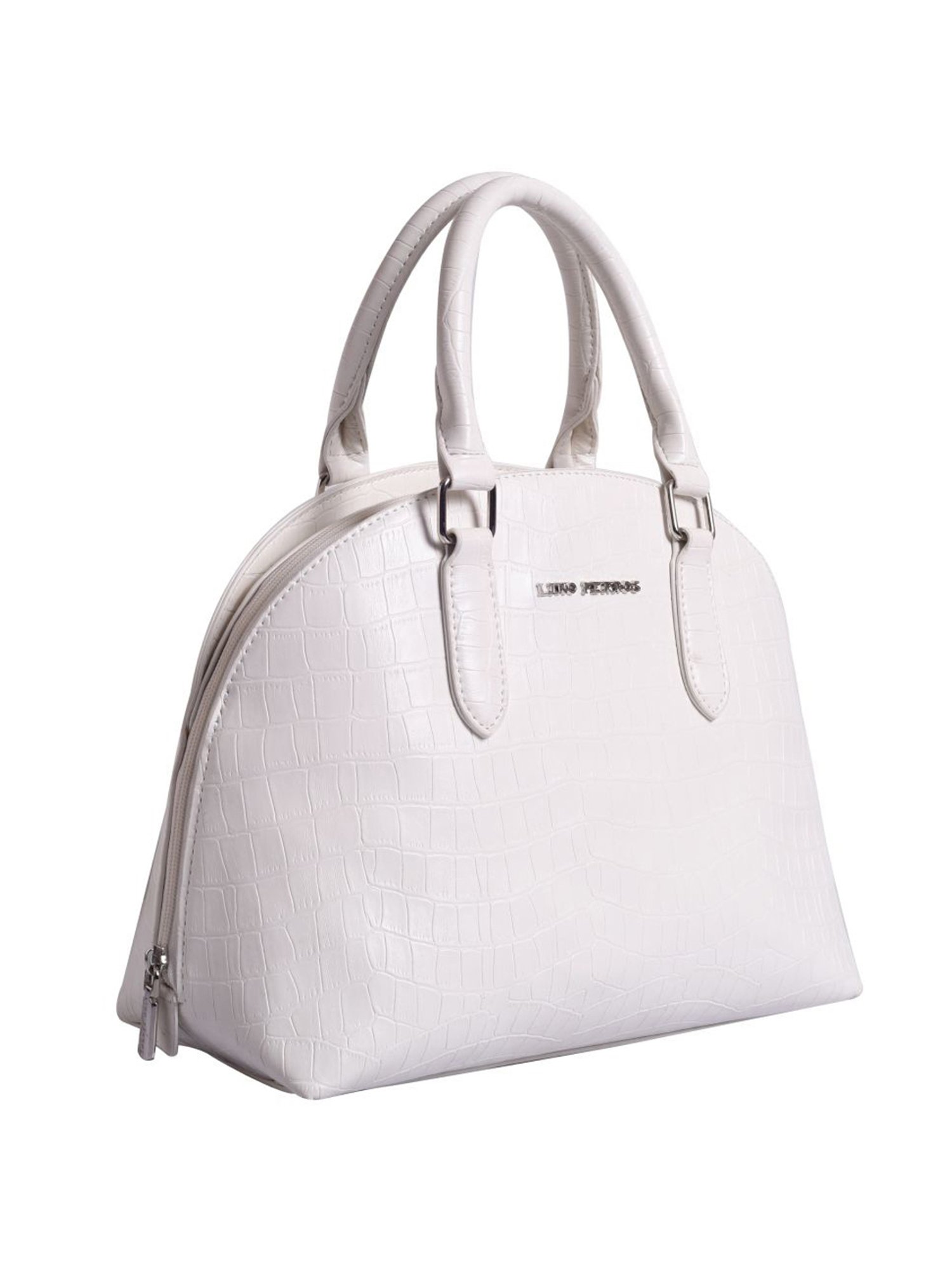 Lino Perros White Textured Medium Handbag