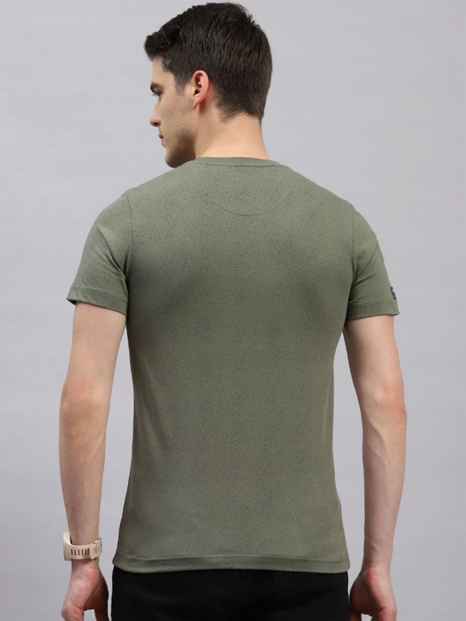 Monte Carlo Olive Regular Fit Printed T-Shirt