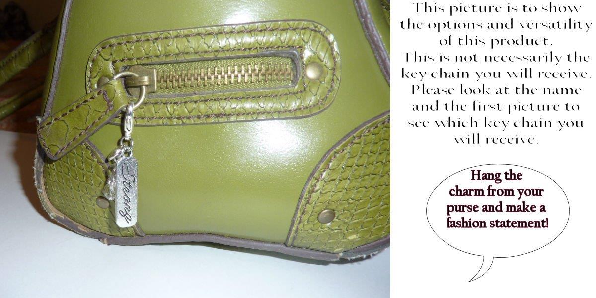 Initial Alphabet Charm Key Chain Ring, Women's Purse or Necklace Charm, Comes in a Gift Box! (U)