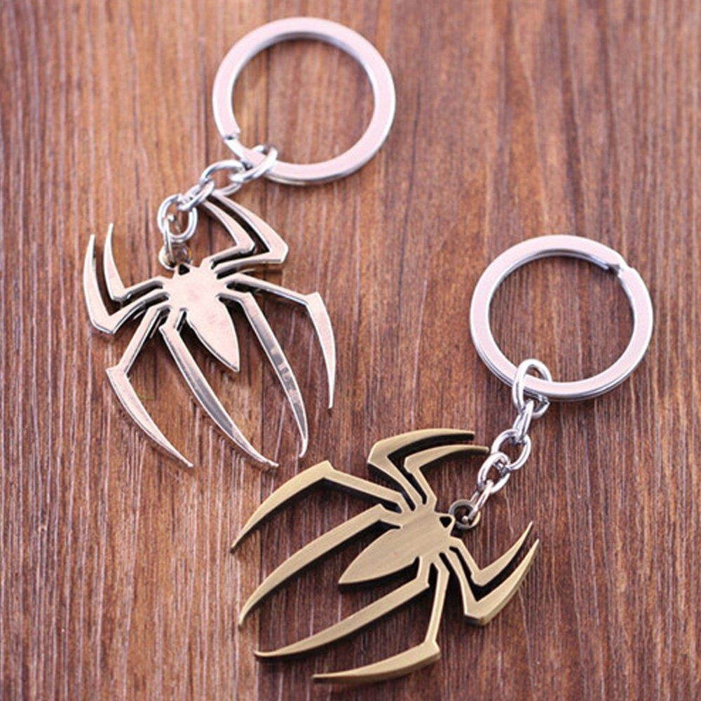 OK-STORE Spider Symbol Zinc Alloy Keychain, Spider Key Chain Stainless Steel Keyring Tag Metal Pendant for Your Autos, Home or Boat
