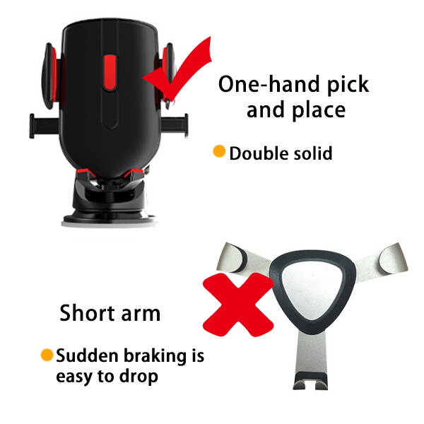 Car Wireless Charger Car Phone Holder Infrared Sensor Automatic Clamping Qi Wireless Charger Phone Holder Random Color