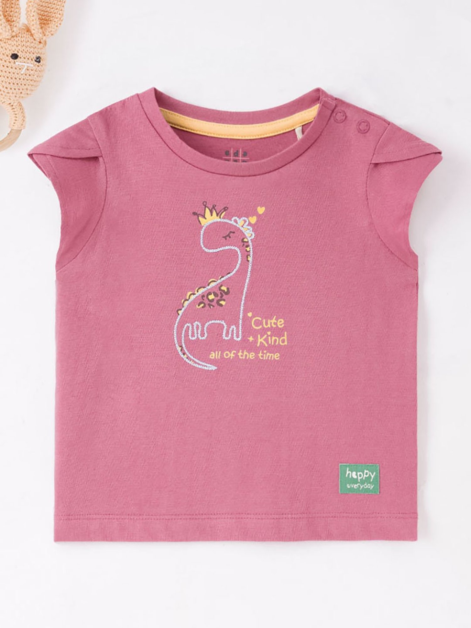 Ed-a-Mamma Baby Dusty Pink Printed Top