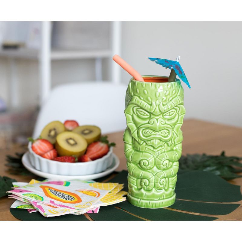Beeline Creative Geeki Tikis Green Kraken Fantasy Mug | Ceramic Tiki Style Cup | Holds 17 Ounces