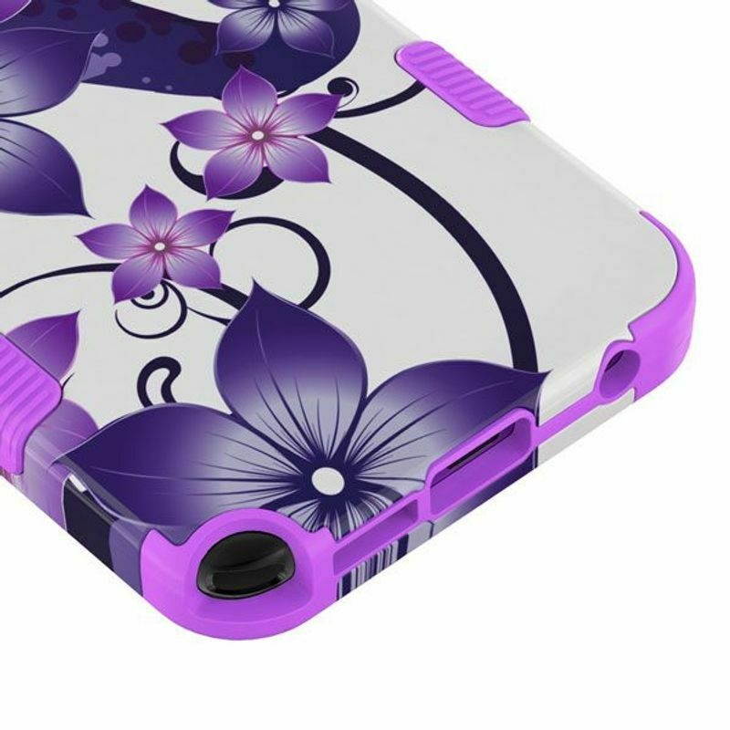 For  Moto G Stylus Purple Hibiscus Flower Tuff Hard TPU Hybrid Case