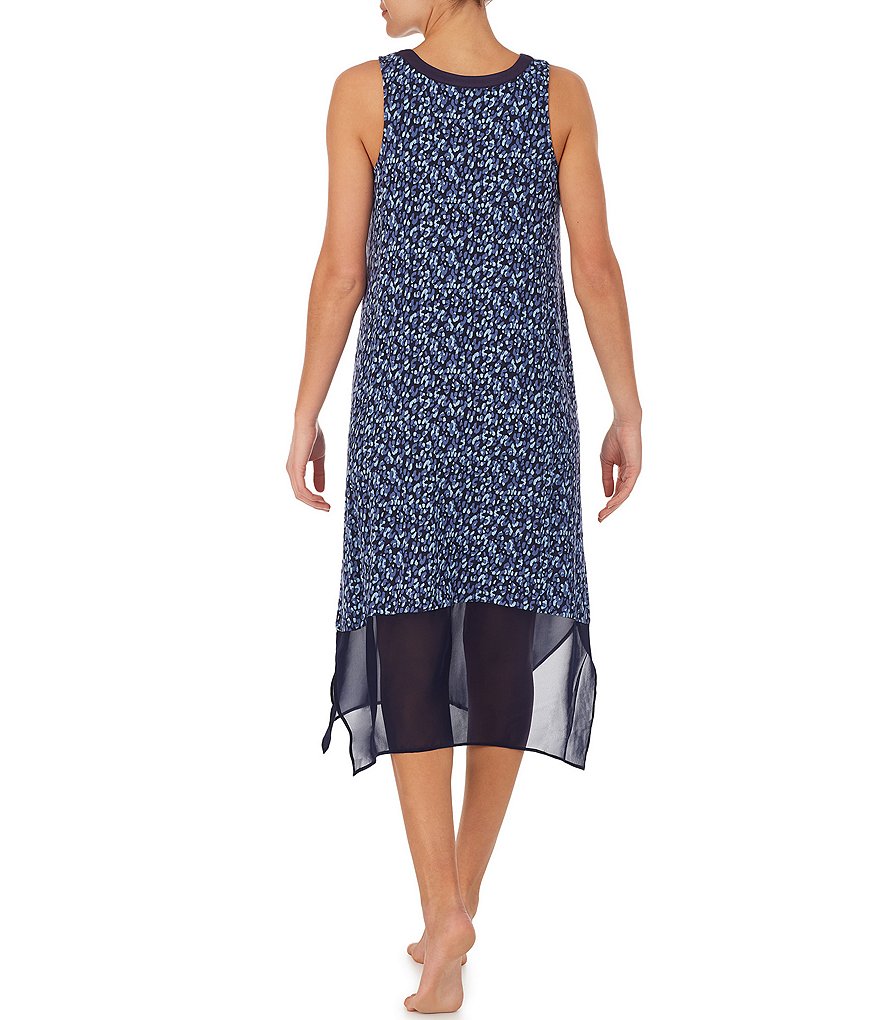 Donna Karan Printed Knit Long Nightgown