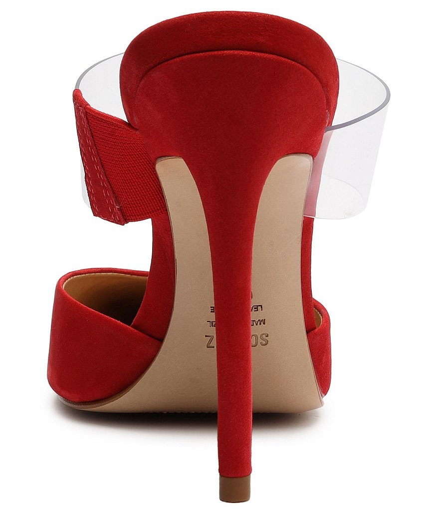 Schutz Sionne Suede & Clear Strap Dress Mules