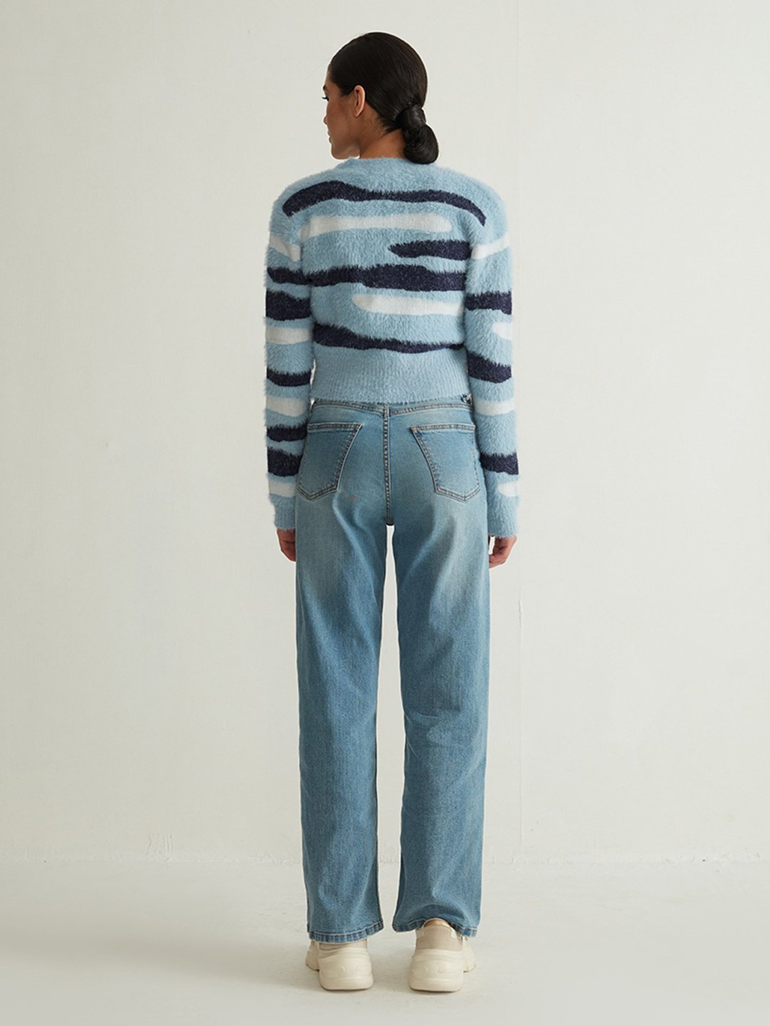 Cover Story Blue Striped Cardigan