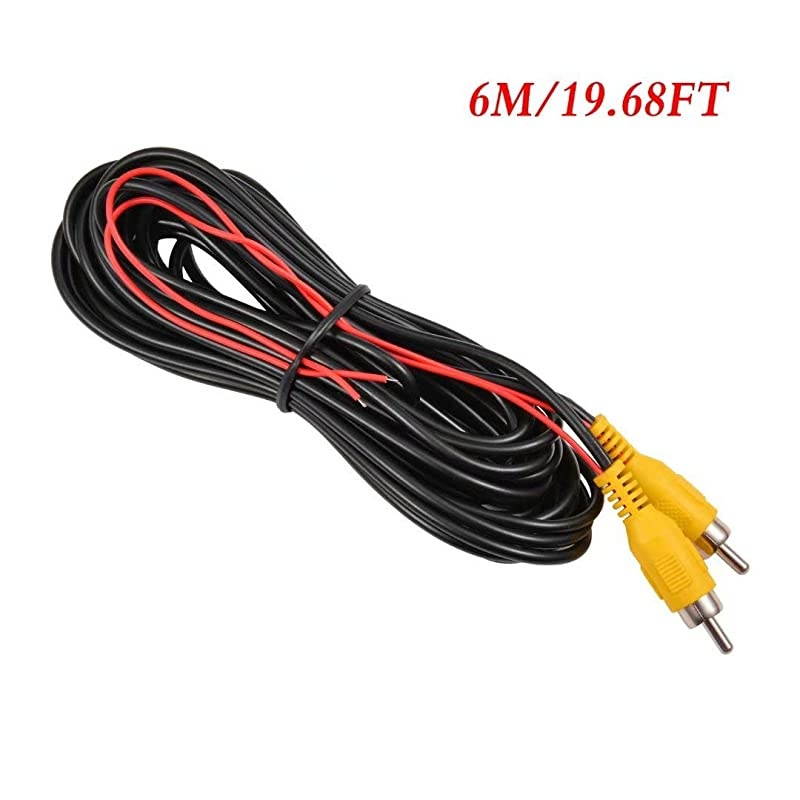up Camera RCA Video Cable, Reverse Rear View Parking Camera Video Cable with Detection Wire (6 Meters)