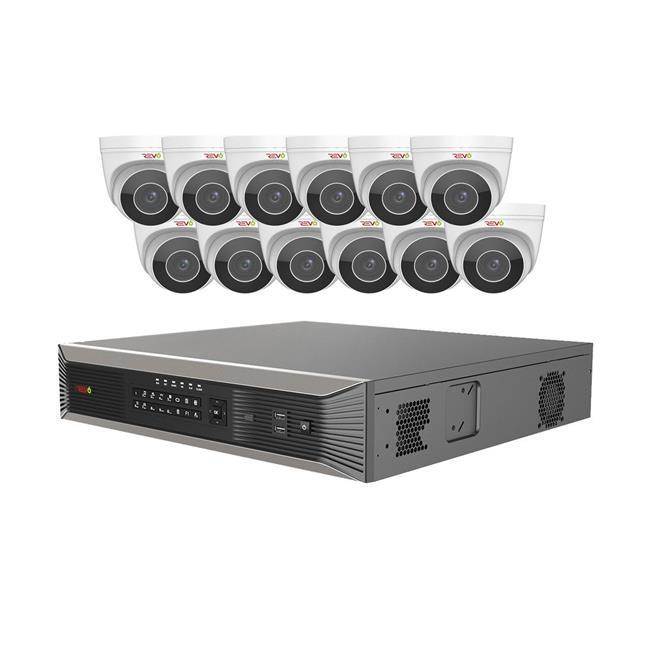 Revo America RUP161BNDL-12 Ultra HD Plus 16 Channel NVR Surveillance System with 12 Audio Capable Motorized Cameras