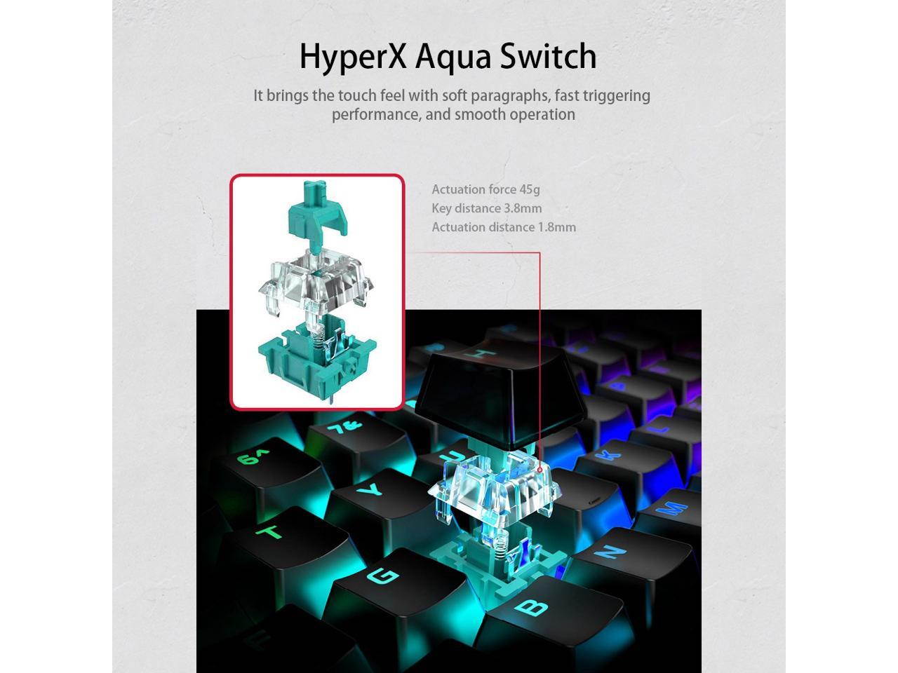 Kingston Mechanical Keyboard HyperX Alloy Origins RGB Gaming Keyboard 104 Keys Mechanical Keyboard HyperX Aqua Switch