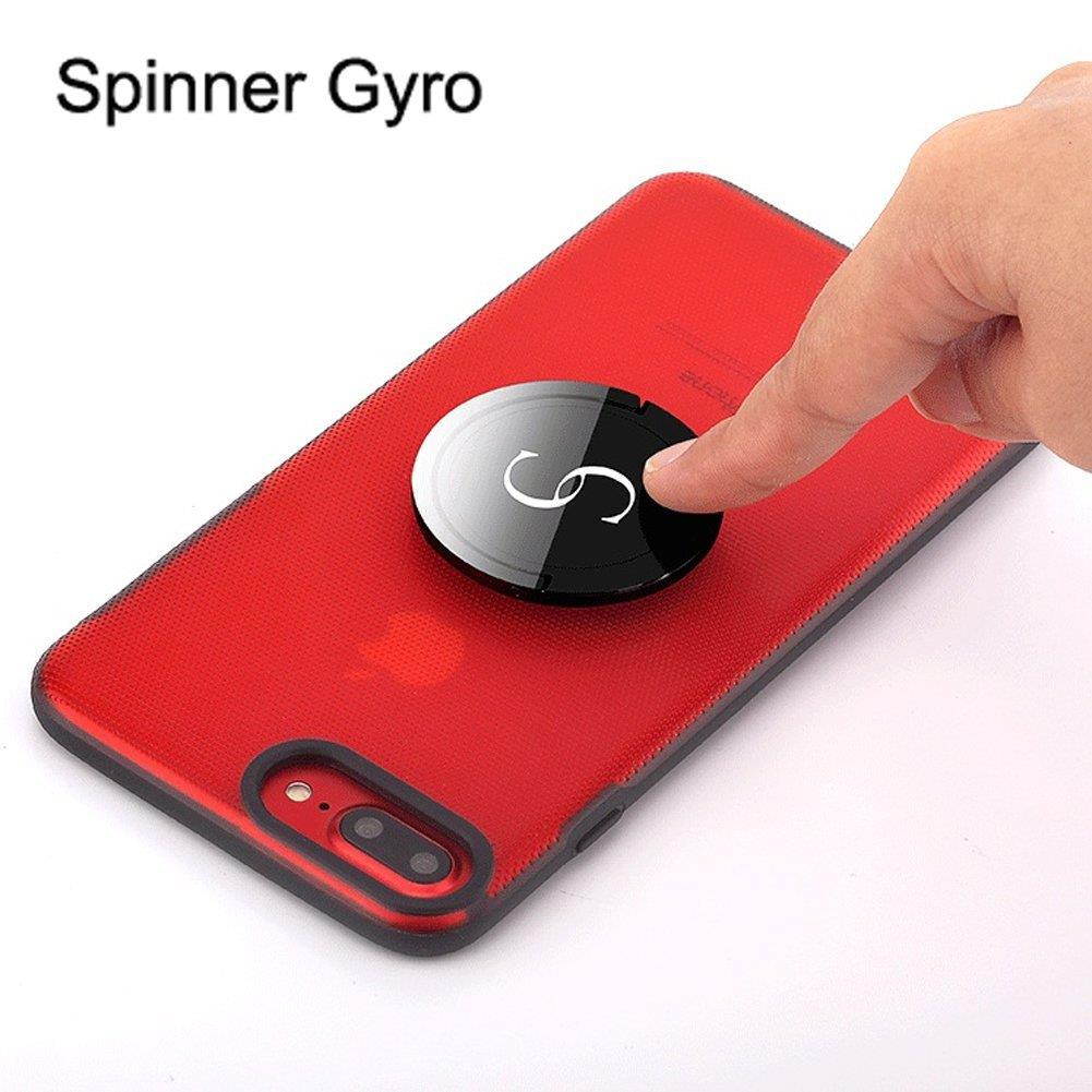 EIGIIS Creative Kickstand Phone Case Ring Holder Case Gyro Spinner Phone Case for iphone 8 Plus (Black)